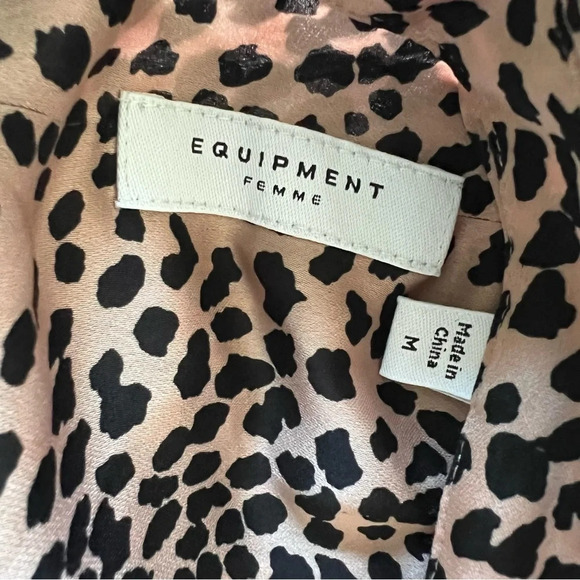 Equipment Femme Temera Leopard print Mini Shirt Dress Blush 17338 - Picture 13 of 14